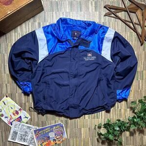 Vintage Y2K U.S. Polo Assn. Windbreaker Mens XL Blue White Full Zip Jacket